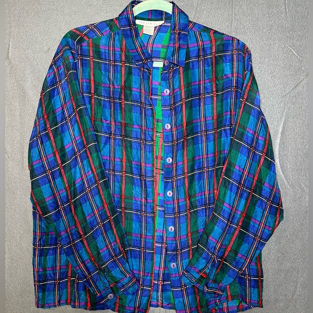 The Limited 100% Silk Button Down Shirt Size Large